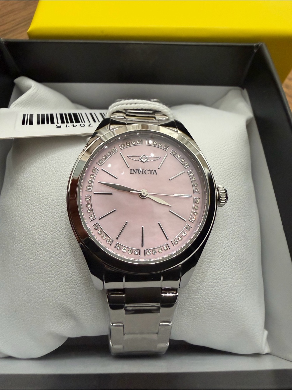 Invicta Celestial Lady Silver Stainless Steel with Pink Face and Crystal Accents